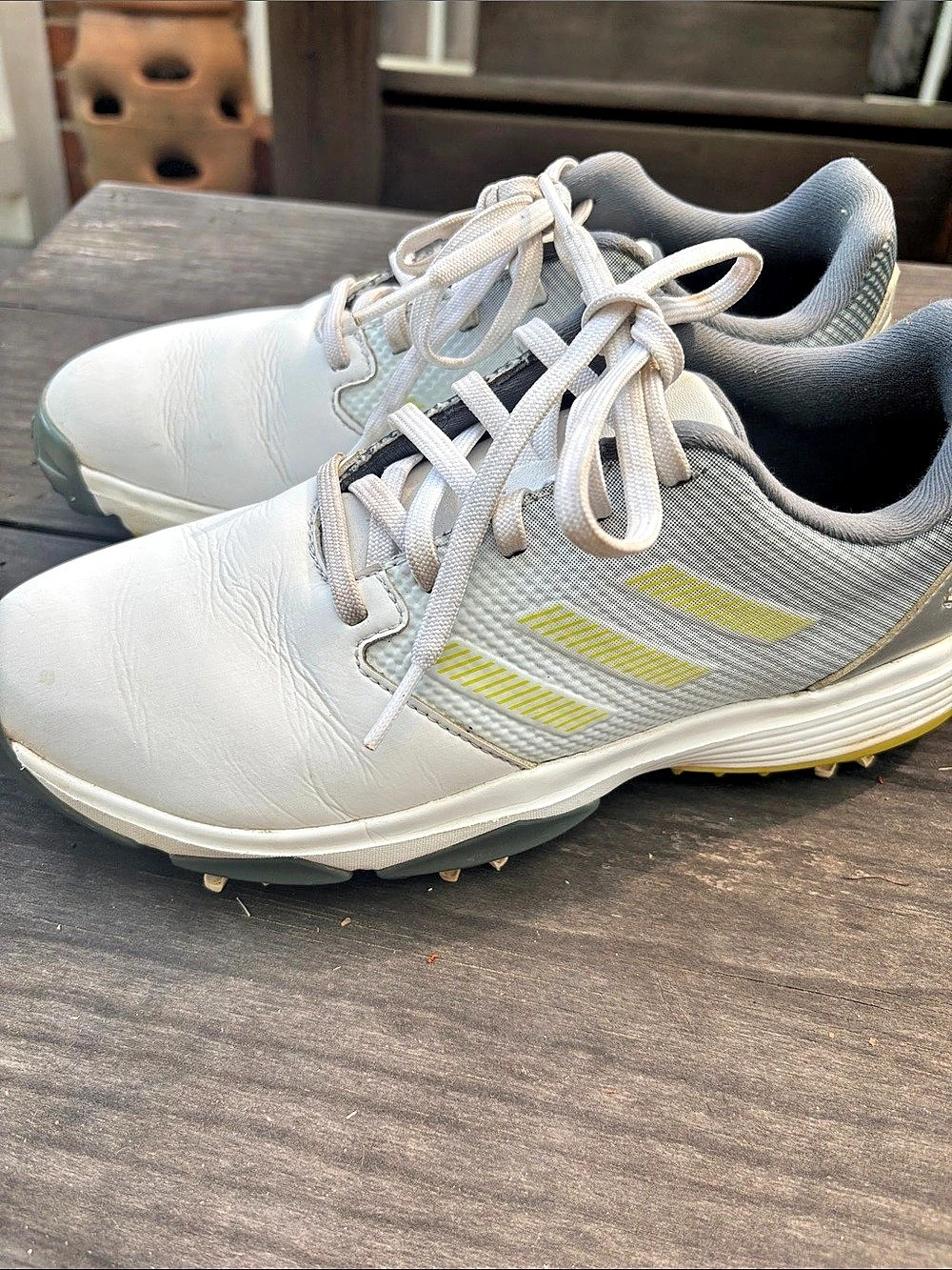 Adidas Tech Response Golf Shoes White & Yellow